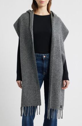 Rag & Bone Amy Hooded Scarf in Charcoal at Nordstrom