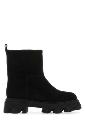 Gia Couture Black Suede Ankle Boots