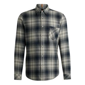 Boss Orange by Hugo Boss Overhemden, Heren, Veelkleurig, L, Stijlvol Oranje Overhemd