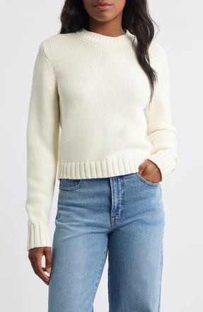 Madewell Solid Relaxed Cotton Sweater in Bright Ivory at Nordstrom Rack, Size Xx-Large