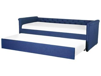 Beliani Sof&aacute; cama de tejido azul 80x200