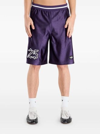 adidas number-graphic shorts - men - Recycled Polyester - L - Purple