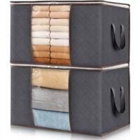 OEM Un Juego De Dos Cajas De Almacenamiento Plegables Con Tapa Y Ventana Transparente, Ideales Para Guardar Mantas, Ropa Y Ropa De Cama. Cuentan Con Asas 