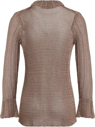 Savannah Morrow Womens Knit Cardigan With Button Closure Brown Viscose Cardigans Sweater