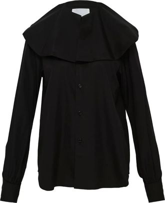 Comme Des Garçons Katoenen blouse met brede kraag - Zwart