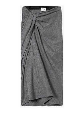 Isabel Marant Grey Draped Jeldia Midi Skirt