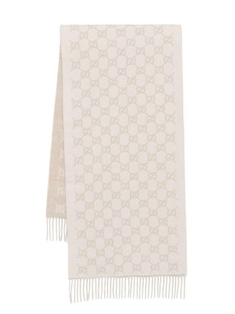 Gucci GG cashmere scarf - women - Cashmere - One Size - Neutrals