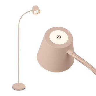 B.K.Licht Briloner Lampada Da Terra Led A Batteria Dimmerabile &Oslash;42x126,5 Cm 5,5w 500lm 2700k Bianco Caldo Autonomia 20 Ore Beige - Piantana Led Soggiorno Lampad