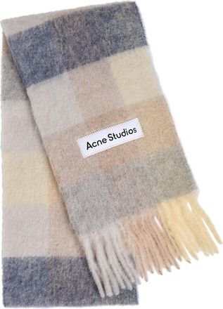 Acne Studios Vally Checked Wool-blend Scarf - Beige - One Size
