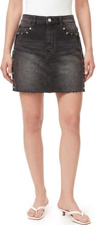Kensie Studded High Waist Denim Miniskirt in Ramona Studded at Nordstrom Rack, Size 10