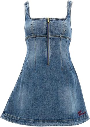 Self Portrait Short Dresses, female, Blue, XS, Denim Mini Dress