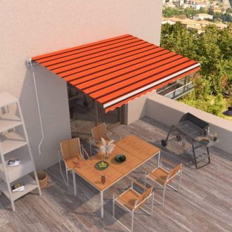 vidaXL Toldo Autom&aacute;tico Retr&aacute;ctil Naranja Y Marr&oacute;n 450x350 Cm Vidaxl