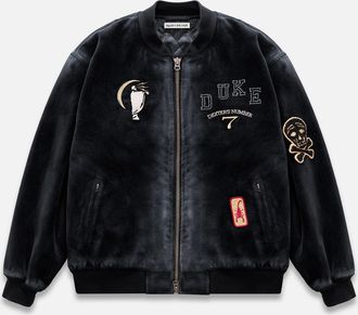 Duke + Dexter Duke + Dexter, Mens PD Lucky 7 Sunfade Black Souvenir Jacket, Size XL