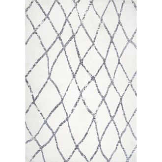 Jonathan Y Designs Illi Moroccan Diamond Trellis Area Rug in Ivory/gray at Nordstrom, Size 2Ft 0In X 8Ft 0In