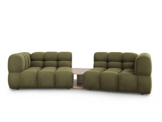 Cosmopolitan Design Sof&aacute; modular 2 plazas de terciopelo verde claro