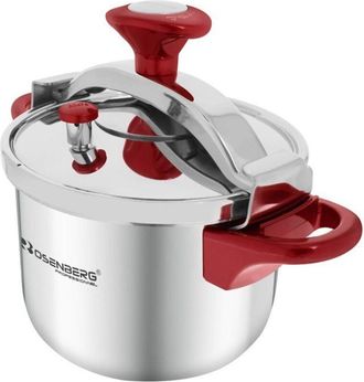 Signature Olla A Presi&oacute;n Inox 9l Antiadherente Todos Los Fuegos Inducci&oacute;n Cierre Seguro Firma Negro / Plata