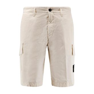 Stone Island Casual Shorts, male, White, Size: W34 Shorts