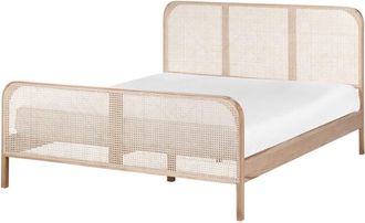 Beliani Bed Pine Wood GONFARON 160 x 200 cm (EU King Size) Light Brown