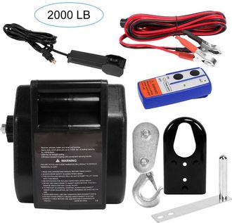 OEM Cabrestante El&eacute;ctrico De 12 V Y 2721 Kg - Control Remoto Inal&aacute;mbrico - Cable De 11 M - Velocidad De 1,83 M/min - Para Aplicaciones Marinas