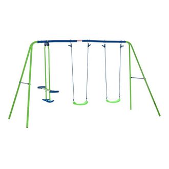 OUTSUNNY Kids Swing - 2 Swings and Double Glider | TJ Hughes