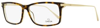 Omega OM5014 Rectangle Acetate-Metal Eyeglasses - Havana
