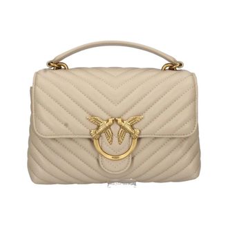 Pinko Love Lady Puff Mini - Dames - Handtassen - Beige - ONE Size - Katoen - Tassen