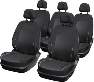 BasicXL Paquete De 5 Fundas De Auto Universales - Xlcover - Monospace - Compatibles Con Airbags - Fundas Para Los Asientos, Respaldos Y Reposacabezas