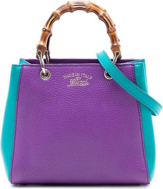 Gucci Pre-owned Gucci Mini Bicolor Calfskin Bamboo Shopper Satchel Ladies 3N0FXEJKGVQMT8JT