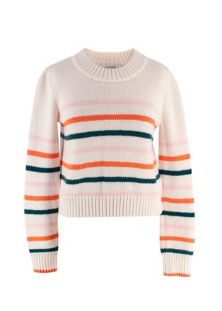 La Ligne White Striped Wool Blend Jumper Size XS