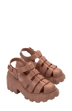Melissa Megan Platform Fisherman Sandal in Brown at Nordstrom, Size 10