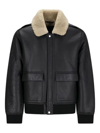 Calvin Klein Bomberjack met lammy kraag - Zwart