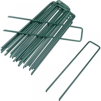OEM Paquete De 100 Estacas De Fijaci&oacute;n En Forma De U De 15 Cm Para Jard&iacute;n, Estacas De Acero Galvanizado Para Tela Antihierbas, Malla, C&eacute;sped Artificial, T