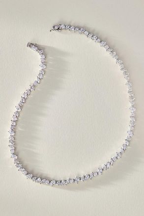 Shashi Pear Diamond Tennis Necklace