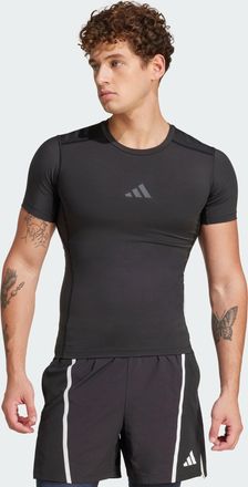 adidas adidas Performance Mens Techfit Control Training Tee - Black - Size X-Small