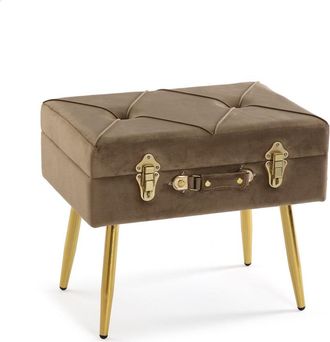 VERSA Banco pie de cama de estilo cl&aacute;sico en madera aglomerada marr&oacute;n