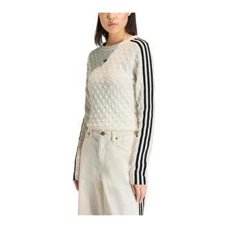 adidas Slim Solid Spike Knit Longsleeve Tee - Dames - Sportshirts - Wit - XS - Wol - Fitness