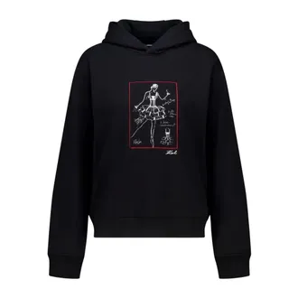 Karl Lagerfeld Dames, Sweatshirts & Hoodies, Zwart, Maat: S Katoen