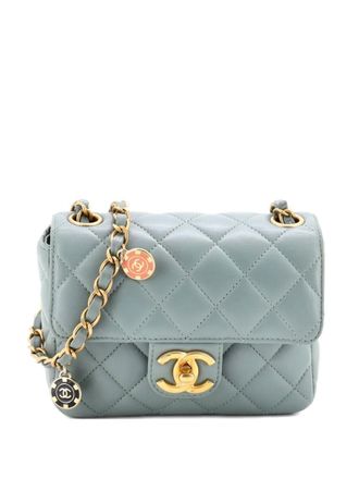 Chanel Casino Royale Charms Square Flap Bag Quilted Lambskin with Enamel Mini shoulder bag - women - Enamel - One Size - Green