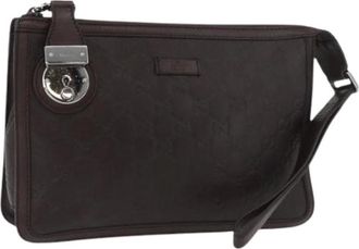 Gucci Pre-owned Clutches, female, Brown, Size: ONE SIZE Pre-owned Vintage GG Canvas Clutch