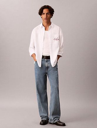 Calvin Klein Camiseta Con Botones Holgada Con Logo Gr&aacute;fico