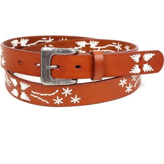 OLD TREND Senna Genuine Leather Minimalist Clean Line Belt in Camel at Nordstrom, Size Medium