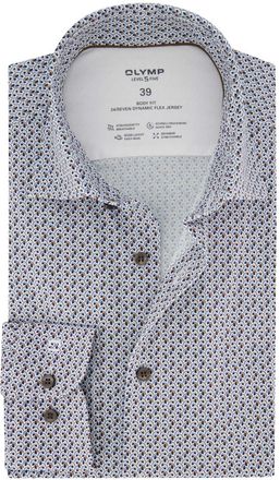 Olymp Business overhemd Olymp Level Five 24/7 body fit wit navy