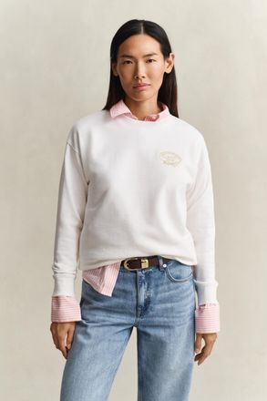 GANT Women Rope Graphic Sweatshirt (XXL) EGGSHELL