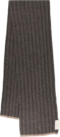 Brunello Cucinelli Sciarpa a coste in cashmere - Grigio