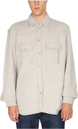 Diesel Katoenen overhemd - Heren - Casual Overhemden - Grijs - S - Katoen - Overhemden