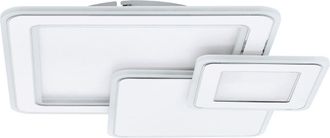 Loops Wall Flush Ceiling Light Colour White Chrome Shade White Plastic Bulb LED 50W