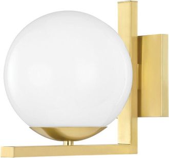 Hudson Valley Lighting Tanner 1 Aplique de Pared Latón, Vidrio, 2700K