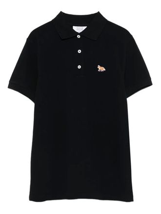 Maison Kitsuné fox-embroidered polo shirt - Black
