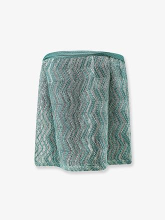 Missoni Sequin Chevron Mini Skirt - Green