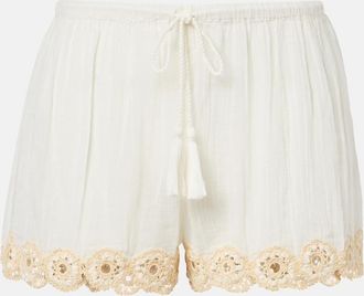 Ulla Johnson Liya crochet-trimmed cotton shorts